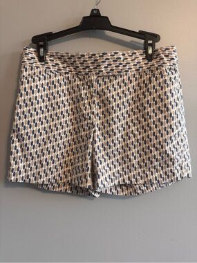 Ann Taylor Signature‎ Geometric Print Shorts Size 4 Cotton Blend